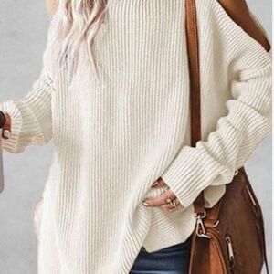 NWT Cupshe OverSized Cozy Sweater Off the Shoulder Holiday Sweater Size Medium